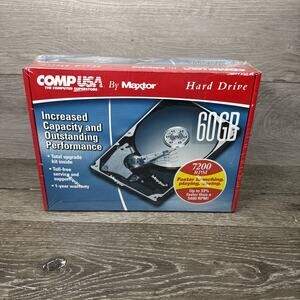 Vintage CompUSA Maxtor Hard Drive HDD 60Gb 7200rpm Ultra ATA /133 ~New Sealed